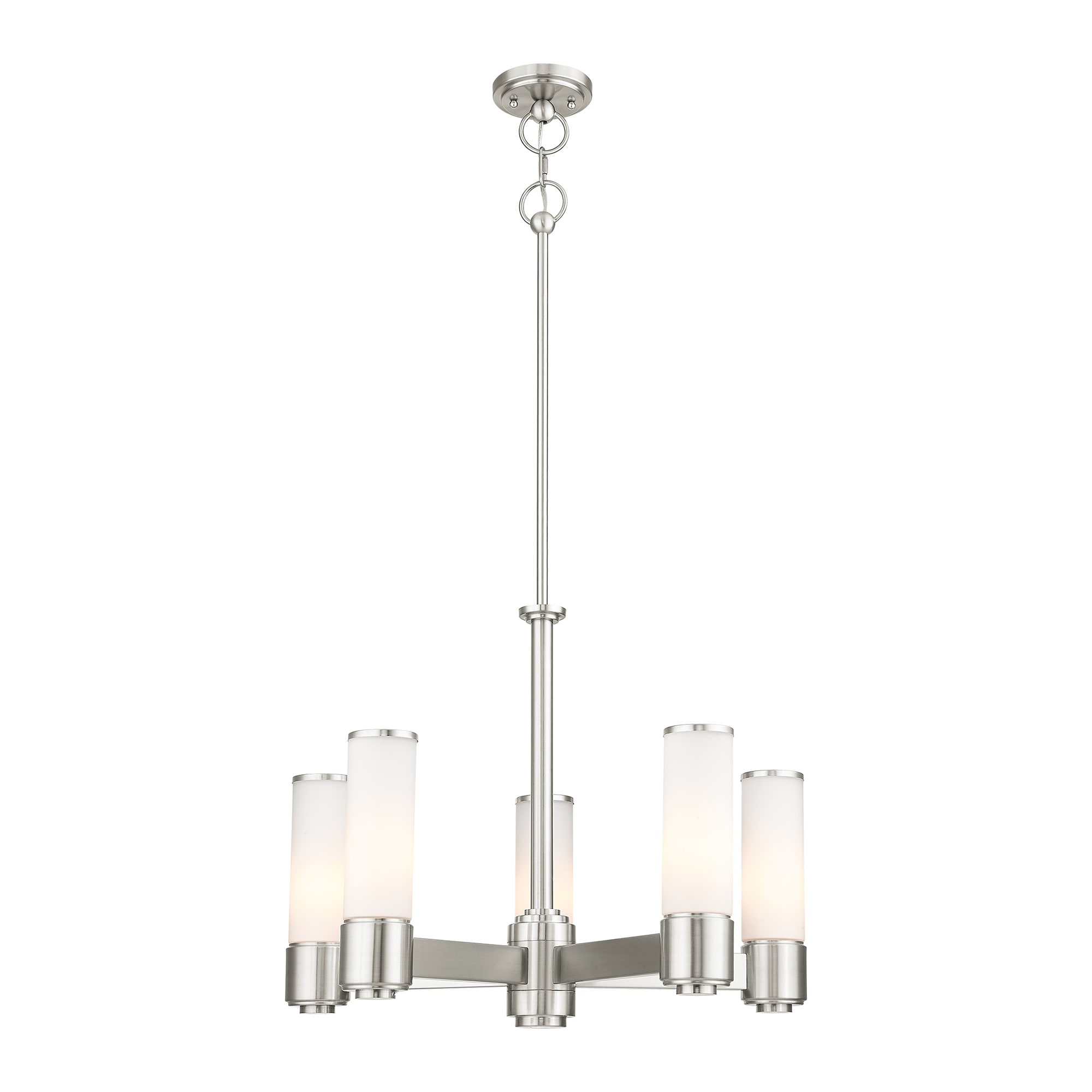 Livex Lighting 52105-91 Weston 6 -Light Brushed Nickel Modern/contemporary For Use in Bathrooms, Bedrooms, Dining Rooms, Foyers, Kitchens, Living Rooms Chandelier