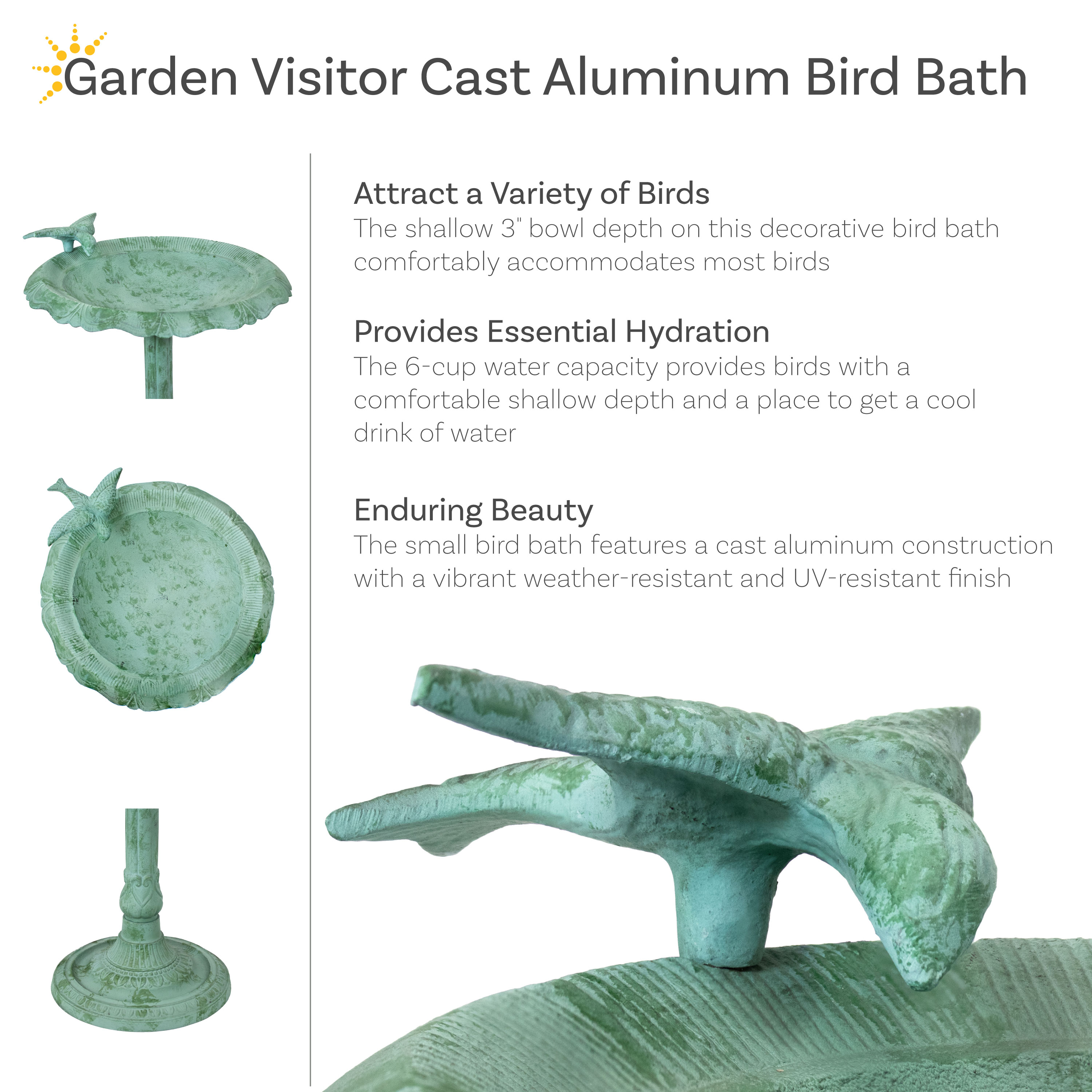Sunnydaze Decor NOB-042 birdbaths - View #3