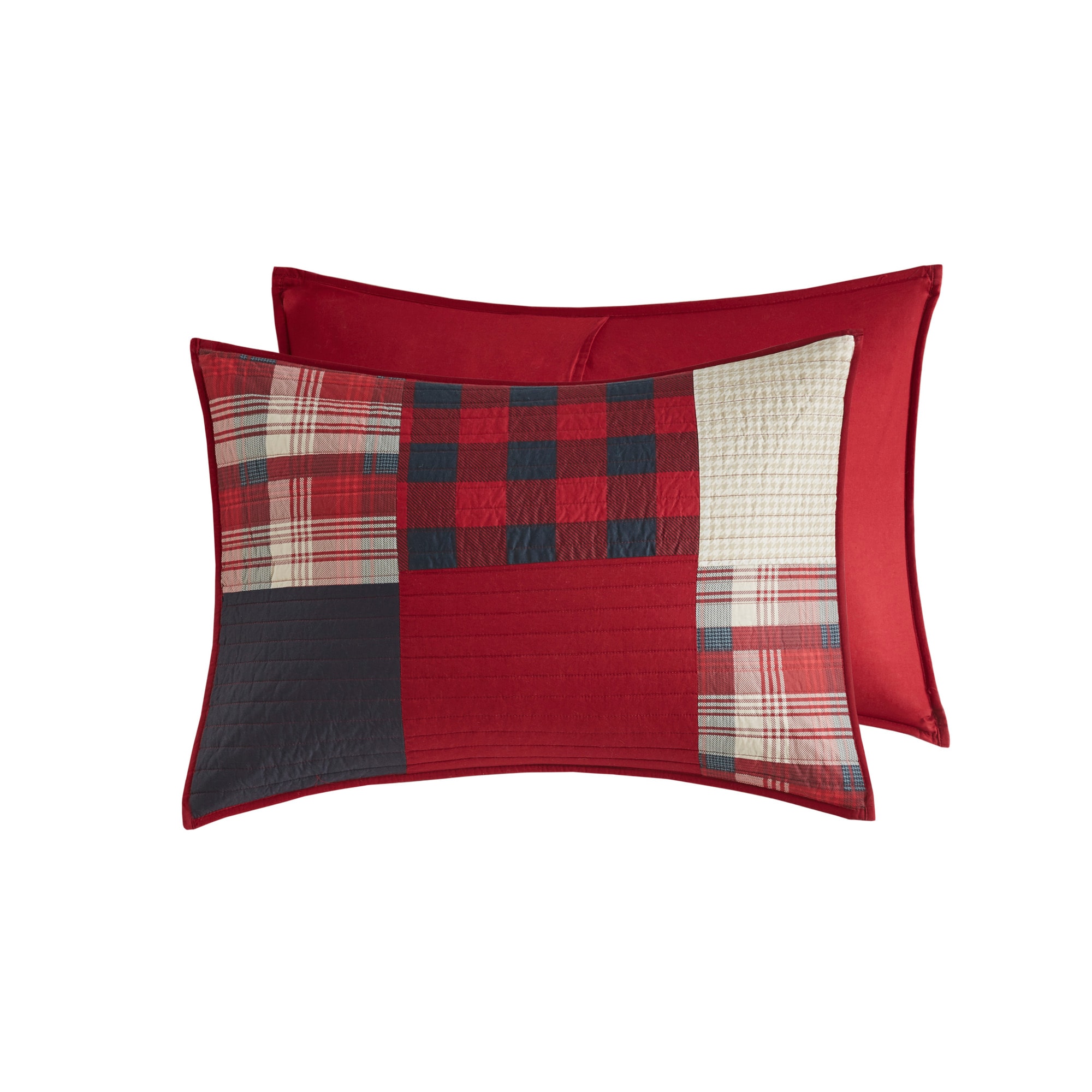 Full Red Cotton Reversible Quilt Set