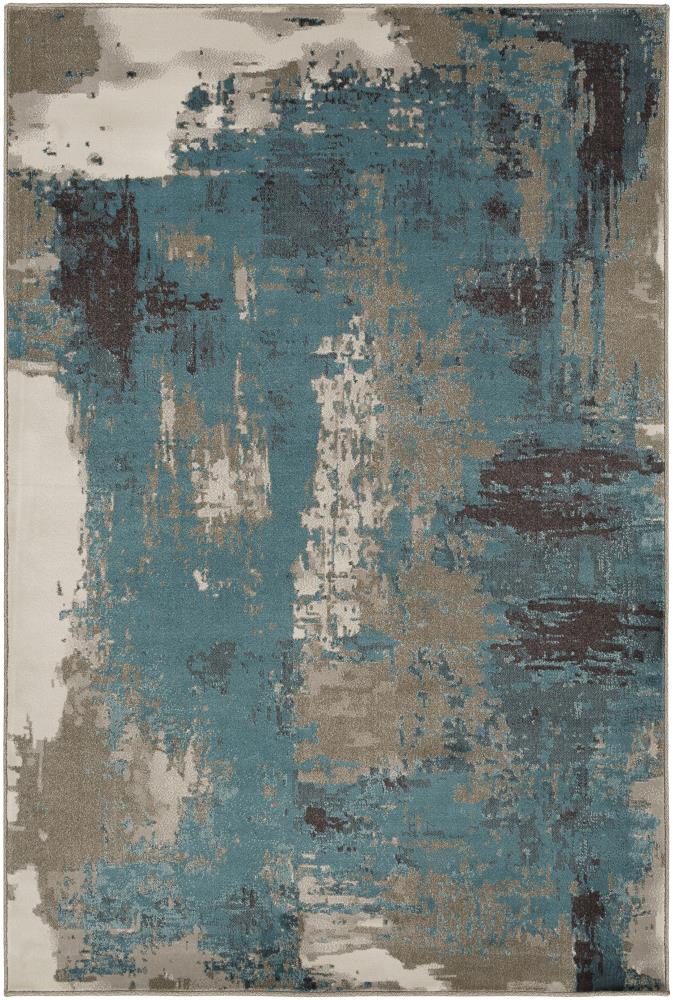 Surya SIB1024-7101010 Steinberger 8 X 11 (ft) Teal Indoor Abstract Industrial Area Rug