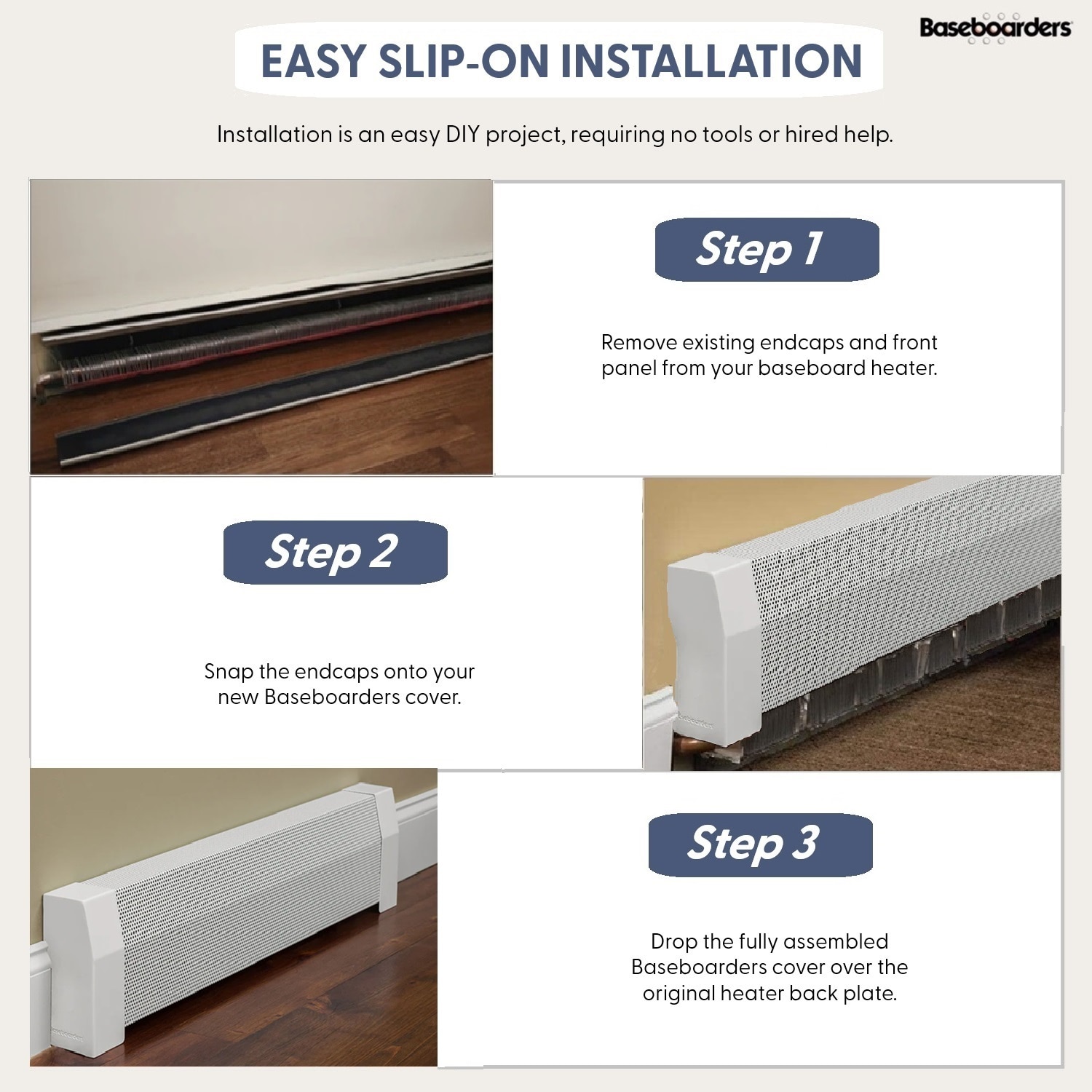 Baseboarders BB001-84-WHT Baseboard-Heater-Covers - View #4