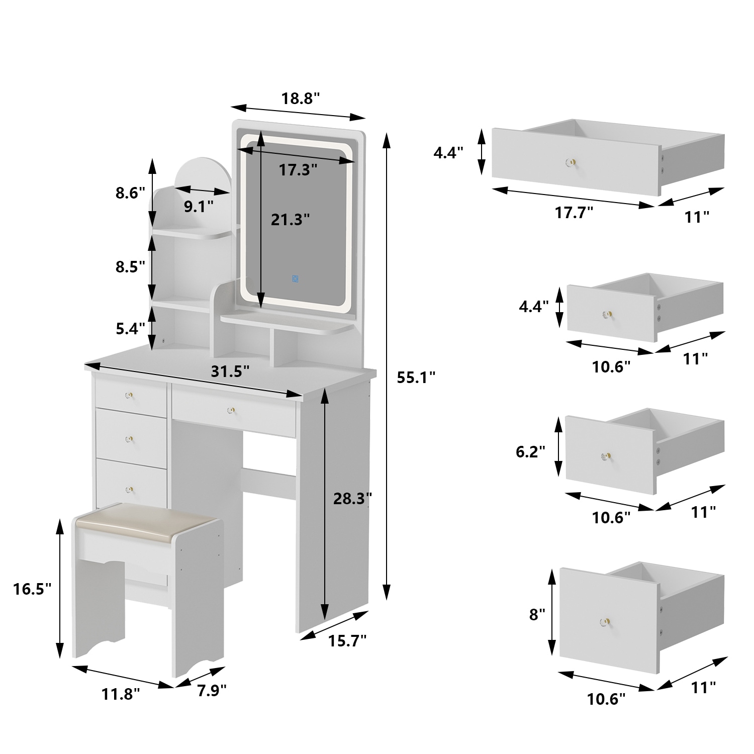 FUFU&GAGA LJY-JX0106-03 Bedroom-Vanities - View #14