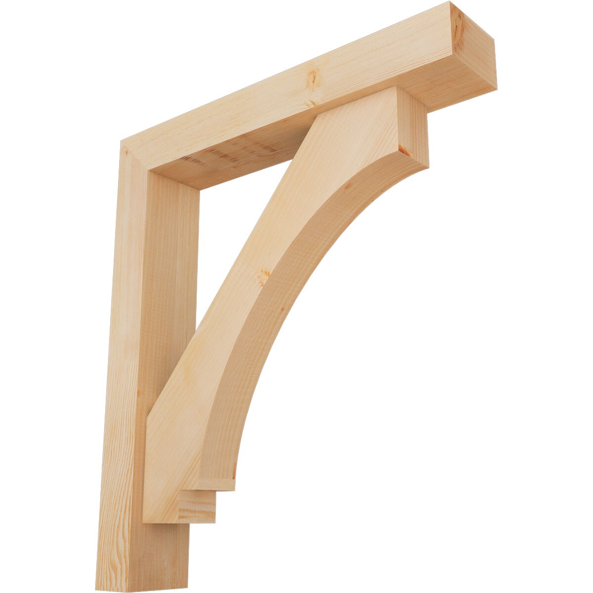 Ekena Millwork 1462956 Imperial block smooth bracket with offset brace 5-1/2-in x 30-in x 34-in Douglas fir Brown Wood Standard bracket