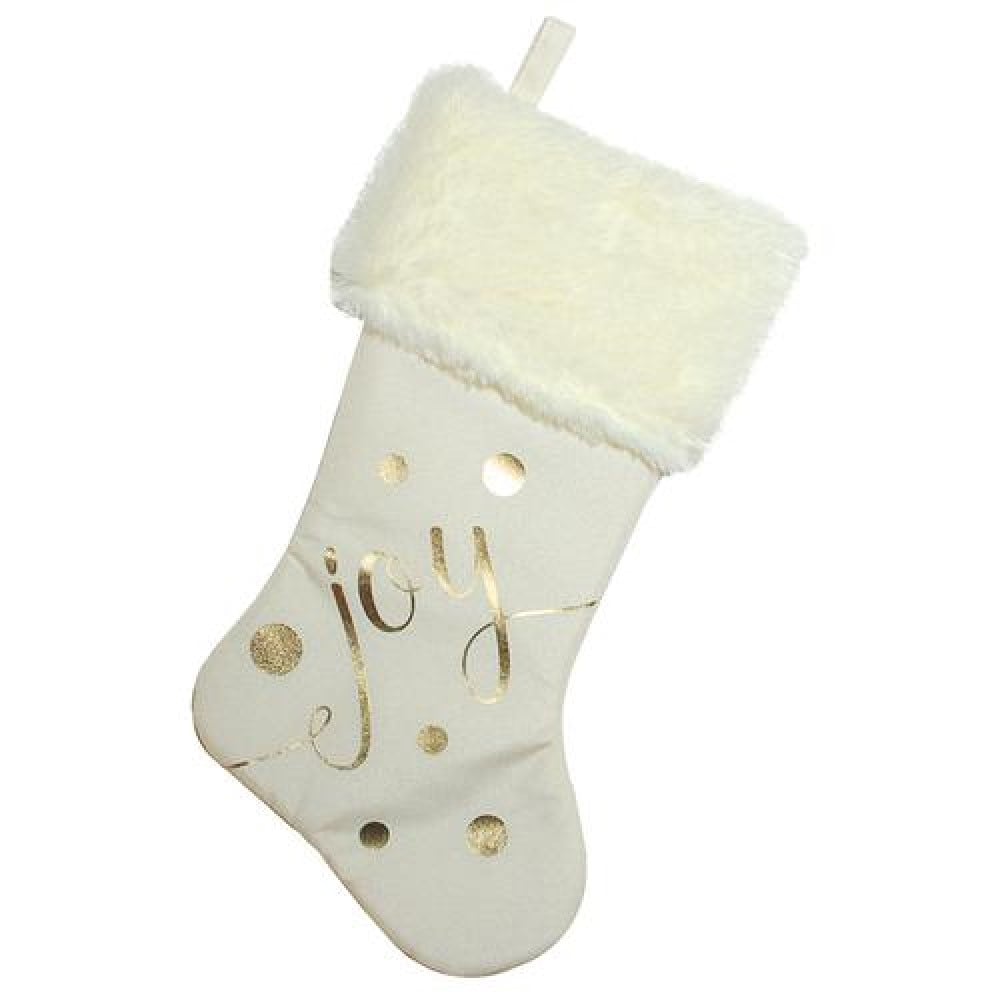 Northlight 32635032 19-in White Fur Christmas Stocking