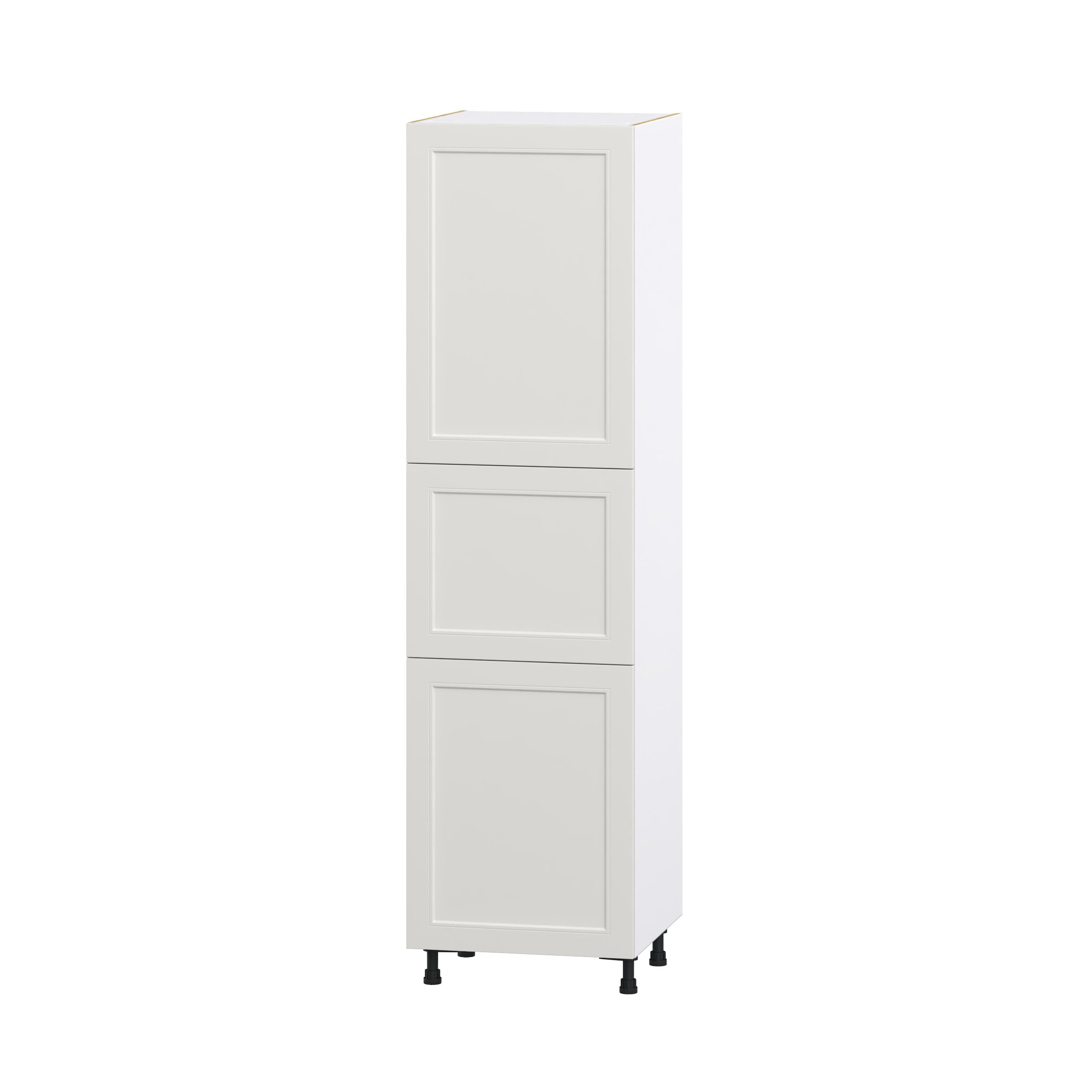 Hugo&Borg DST242489.5(L/R)-BE Belcourt 24-in W x 89.5-in H x 24-in D Painted Light Gray Pantry Fully assembled Cabinet (Recessed Panel Shaker)