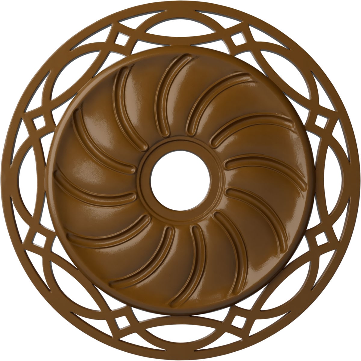 Ekena Millwork CM26LOSTF Loera 26.625-in W x 26.625-in L Painted Smokey Topaz Polyurethane Whole Ceiling Medallion