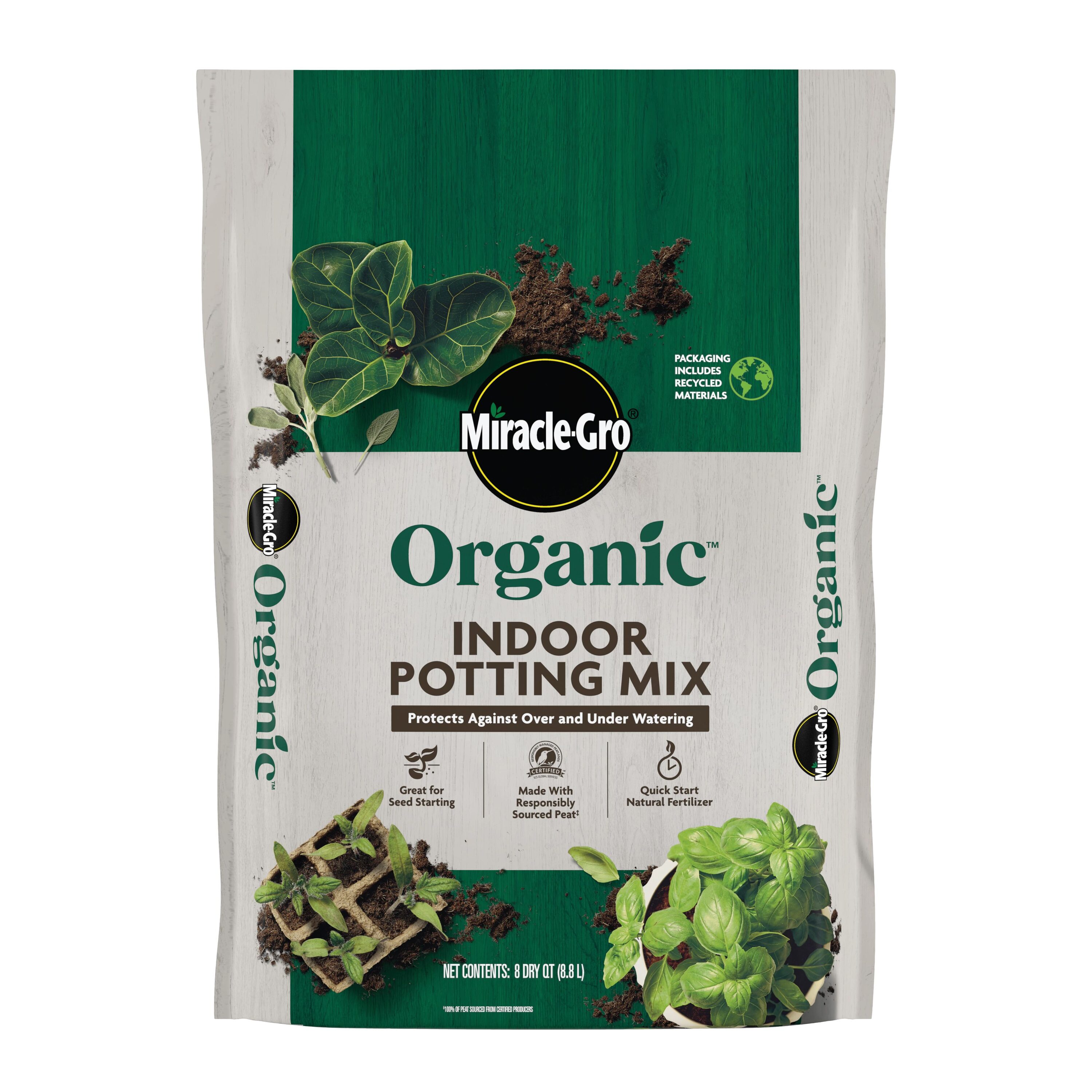 Miracle-Gro 74178430 Organic Indoor 8 Quart(s) All-purpose Organic Potting soil mix