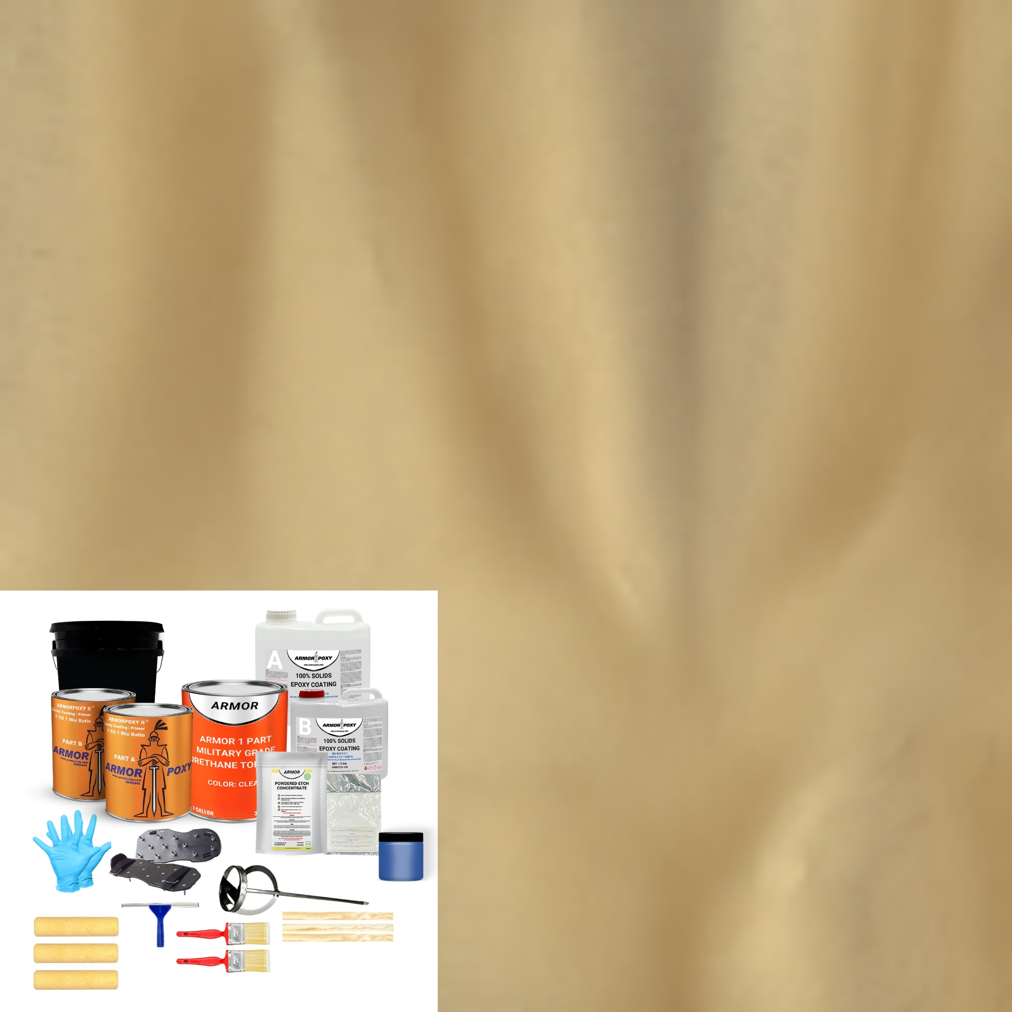 Armorpoxy 141021 Metallic Epoxy Kit 2-part Sandbar Epoxy Concrete and Garage Floor Paint ( 3-gallon )