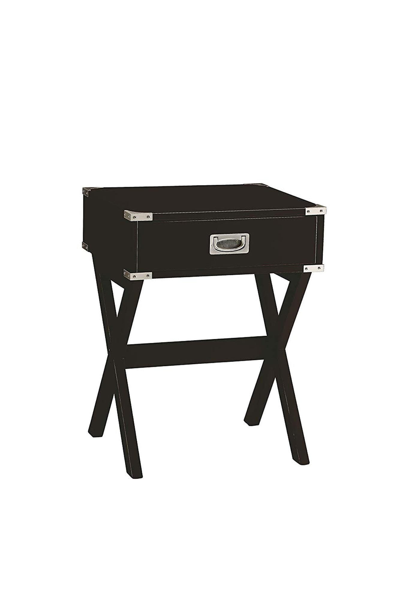 Benzara BM154579 16-in W x 24-in H Black Wood Modern End Table Assembly Required