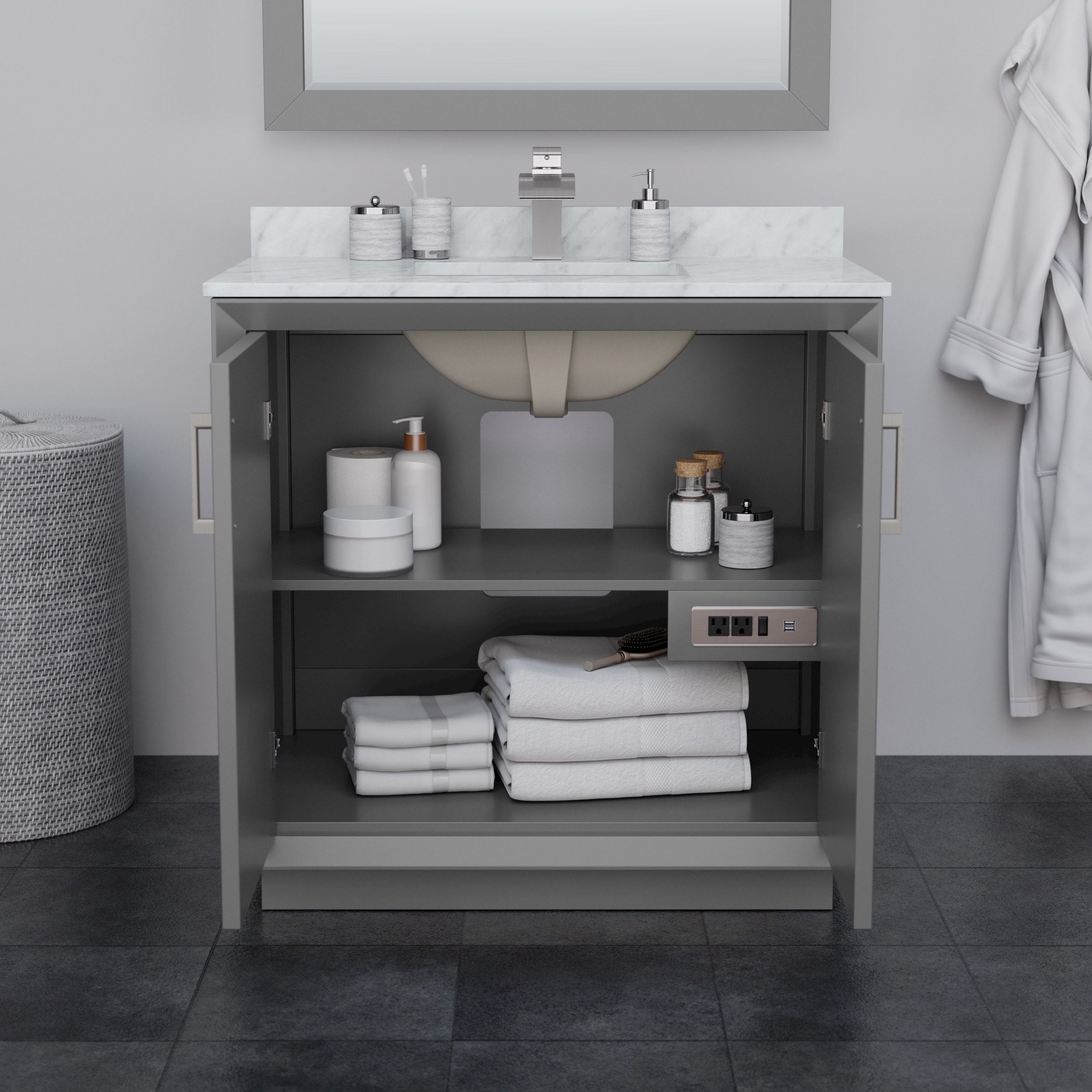 Wyndham Collection WCF414136SGBC2UNSM34 Bath-Vanity-Combo - View #3