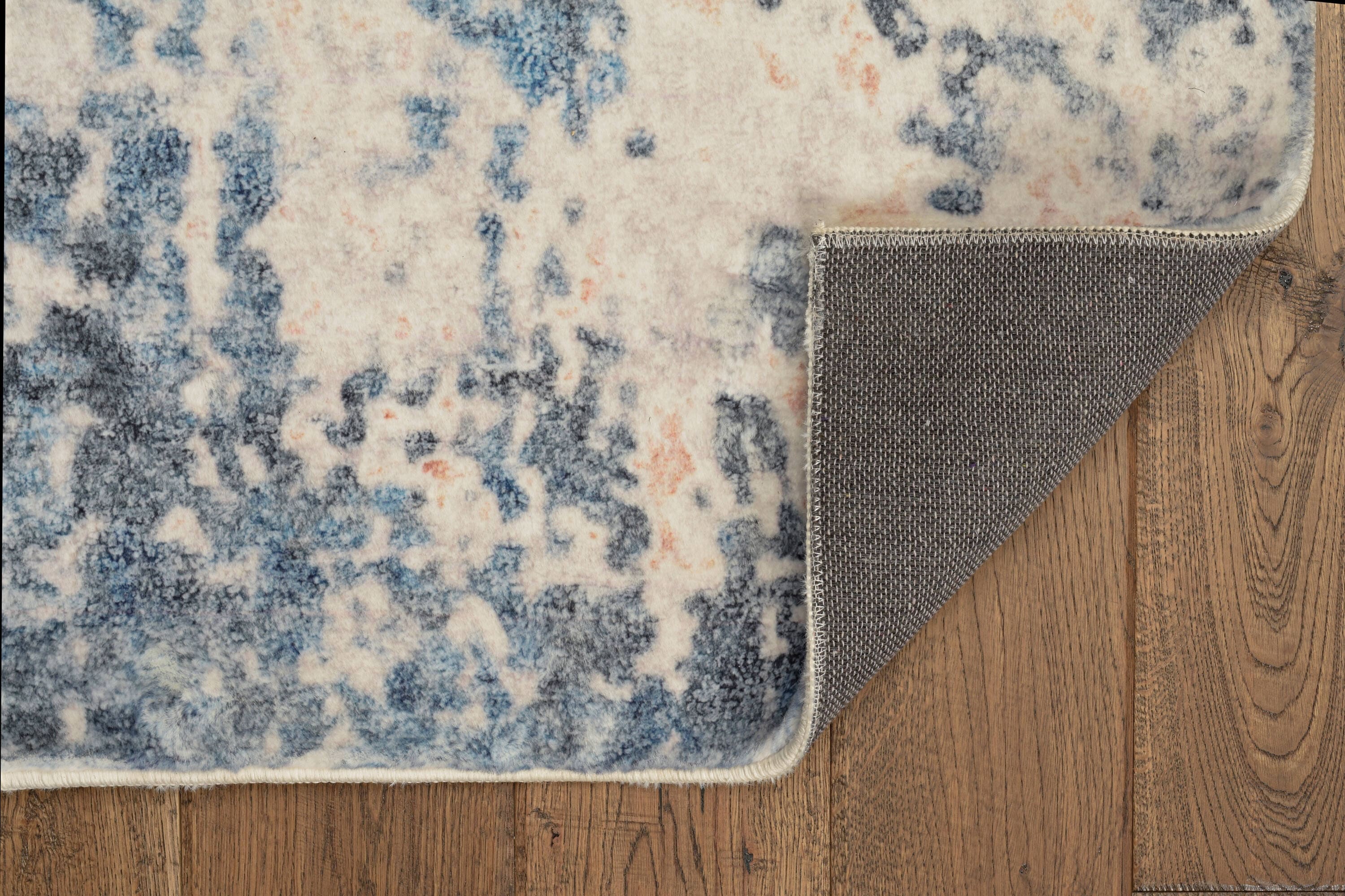Everyday Woven EVE28142X7 2 x 7 (ft) Polyester Blue Rectangular Indoor Abstract Coastal Runner rug