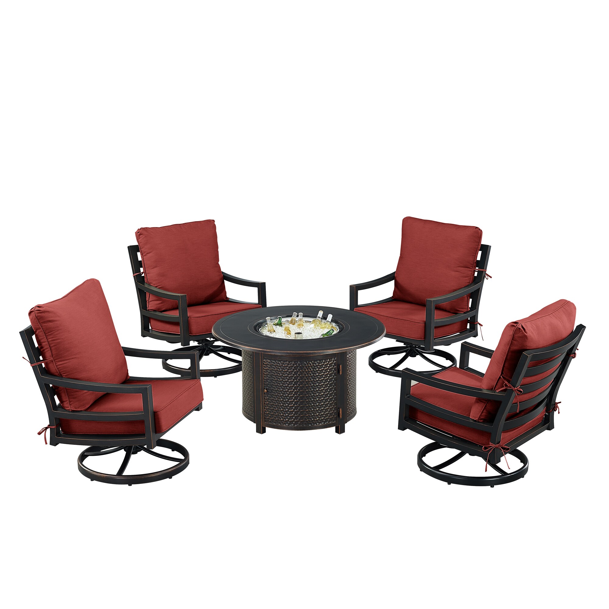 Oakland Living HUDSON4CHMATERARDCU Patio-Conversation-Sets - View #4