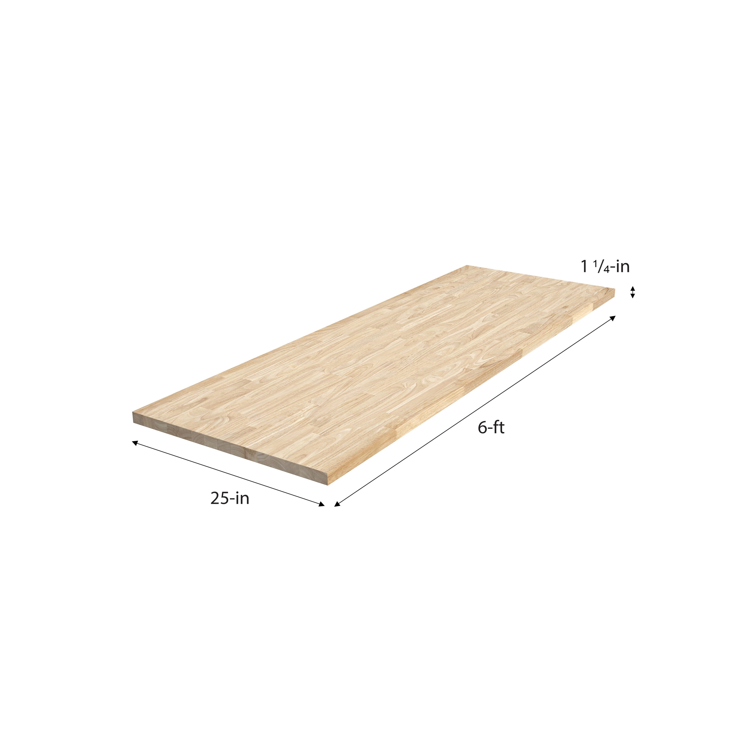 Sparrow Peak 6-ft x 25-in x 1.25-in Unfinished Natural Hevea Sparrow Peak 6-ft x 25-in x 1.25-in Unfinished Natural Hevea