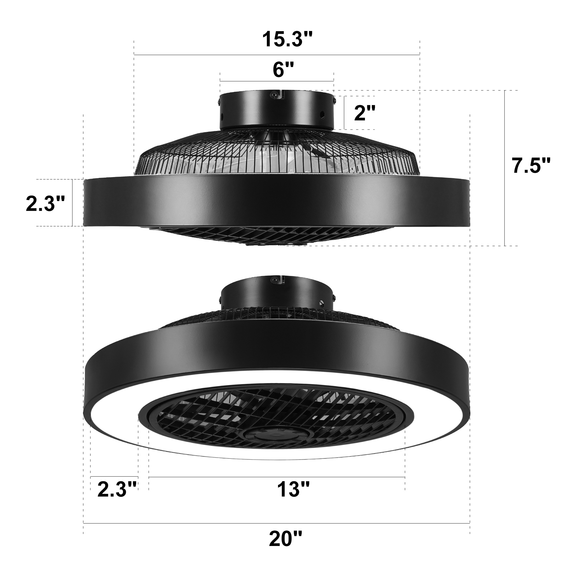 WELLFOR AMAS-C03 Ceiling-Fans - View #2