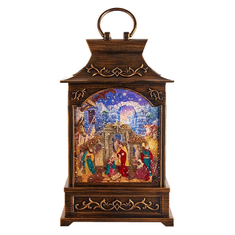 11-Inch Battery Operated Warm White LED Lighted Nativity Lantern