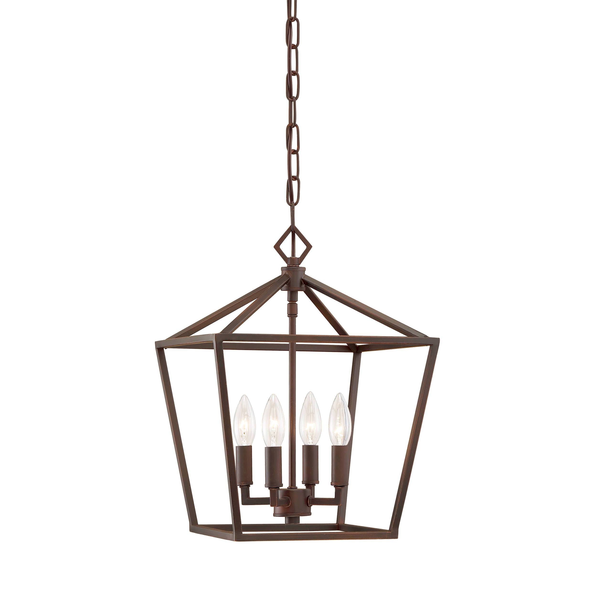 Millennium Lighting 3234-RBZ 4-Light Rubbed Bronze Traditional Lantern Medium Hanging Pendant Light