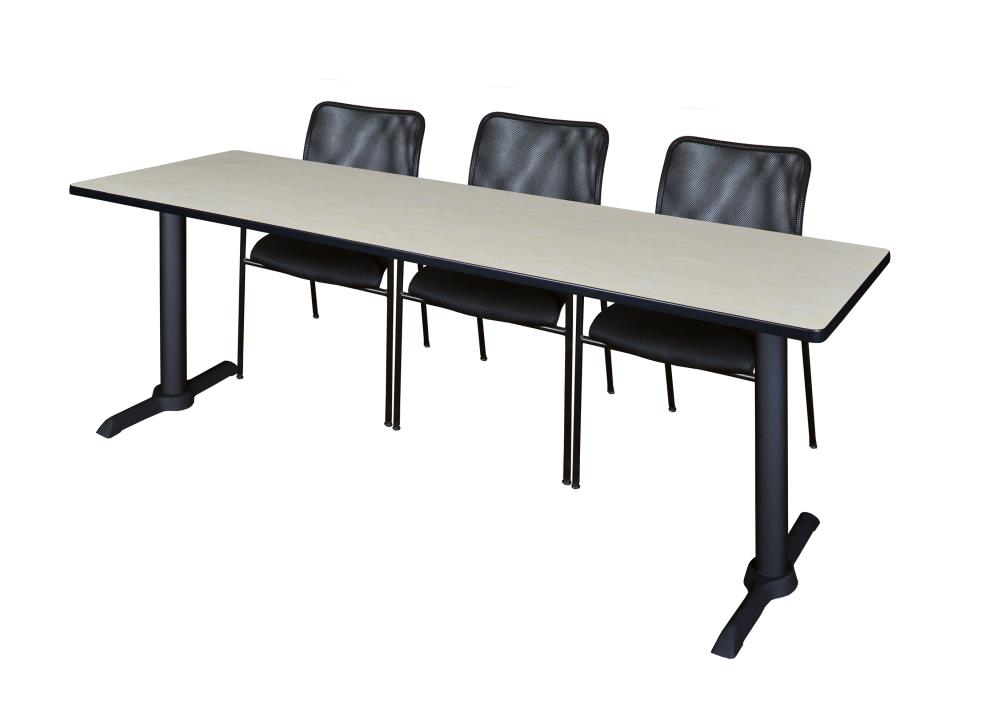 Regency MTRCT8424PL75BK Training Off-white 4-Person Training Table (84-in W x 29-in H)