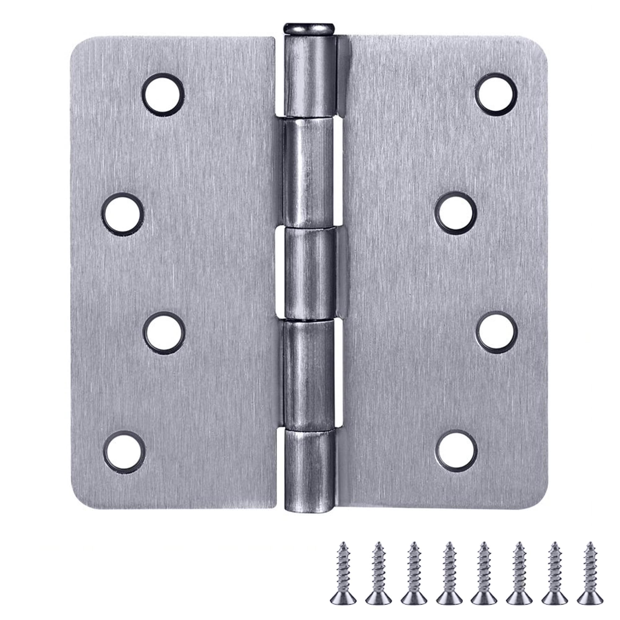 Design House 189415 3-1/2-in H x 1/4-in Radius Brushed Chrome Butterfly Interior/Exterior Door Hinge 6 -Pack