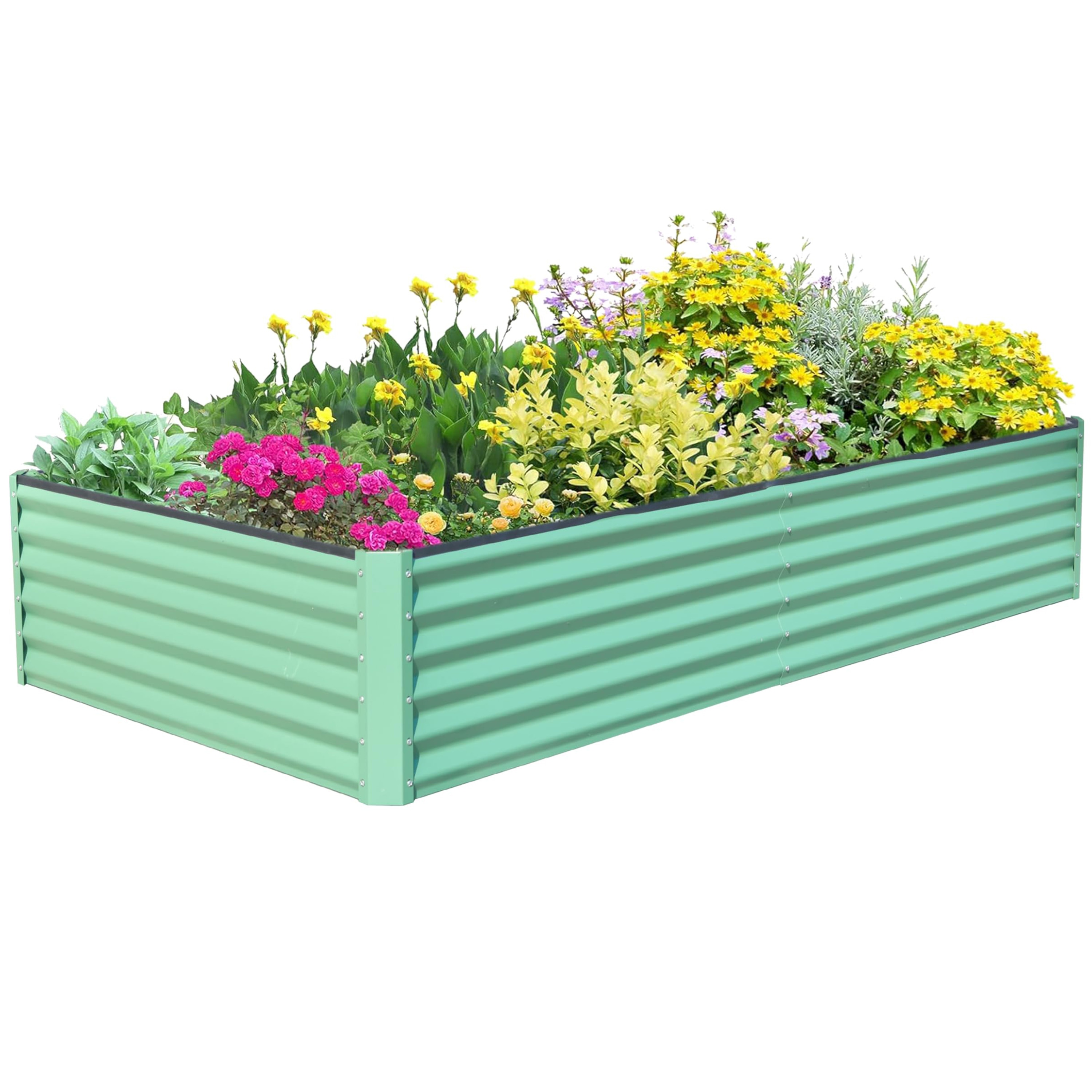 ToolCat NGG29-65-TTX 23-cu ft 35.43-in W x 70.87-in L x 17.72-in H Green Galvanized Metal Raised Garden Bed