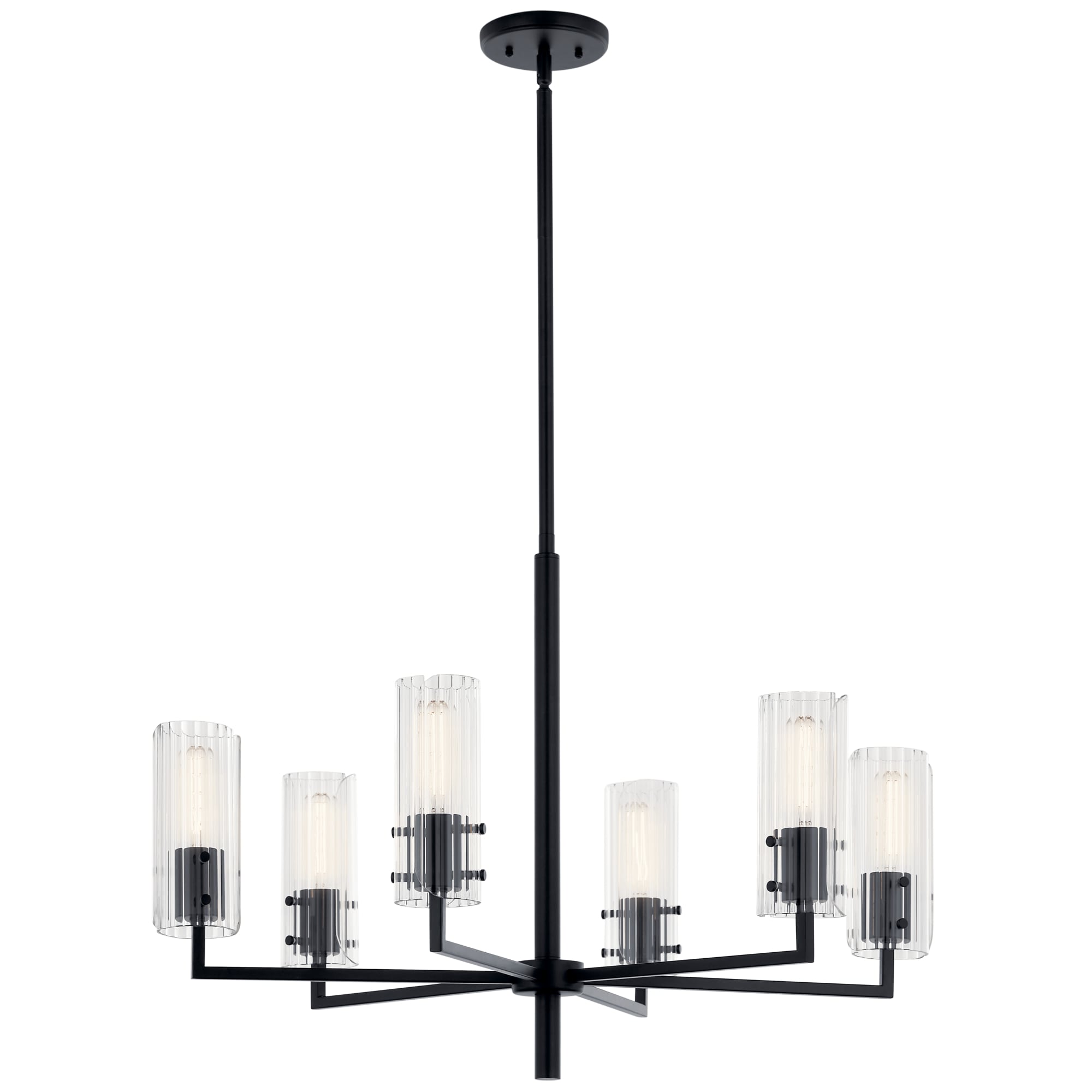 Kichler 52679BK Velestino 6 -Light Black Modern/contemporary For Use in Bedrooms, Dining Rooms, Foyers, Kitchens, Living Rooms Chandelier