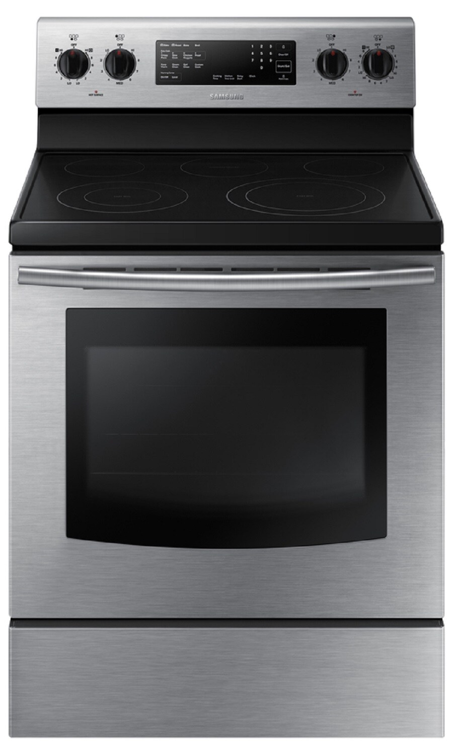 Samsung 30-in Glass Top 5 Elements 5.9-cu ft Self-Cleaning Freestanding Electric  Range (Stainless Steel) at