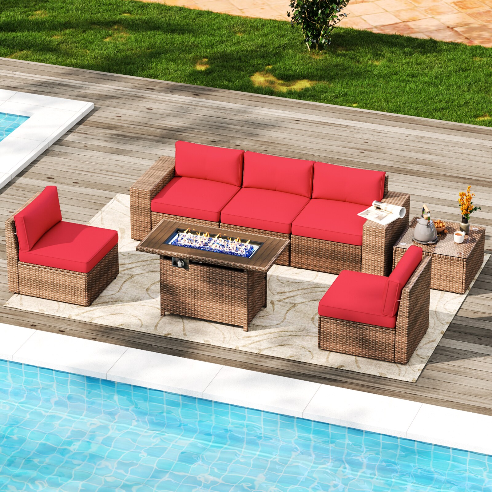 AOXUN G12039RDAB+026BR-7 Patio-Conversation-Sets - View #7