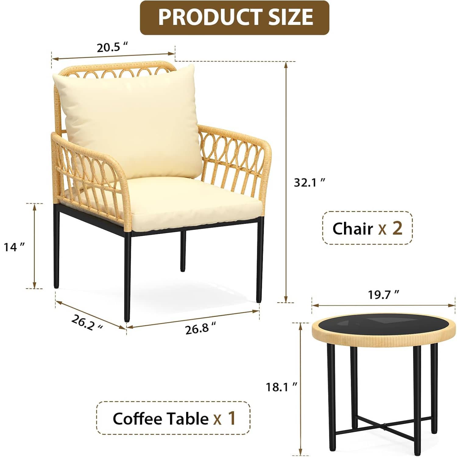 Qeetex GWPHO-34TYUSSE Patio-Conversation-Sets - View #4