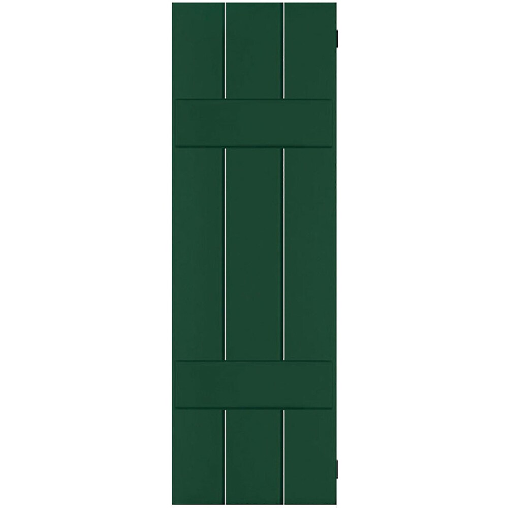 Ekena Millwork RWB12X058CGM 12-in W x 58-in H Chrome Green Board and batten Wood Exterior Shutters ( 2 -Pack )