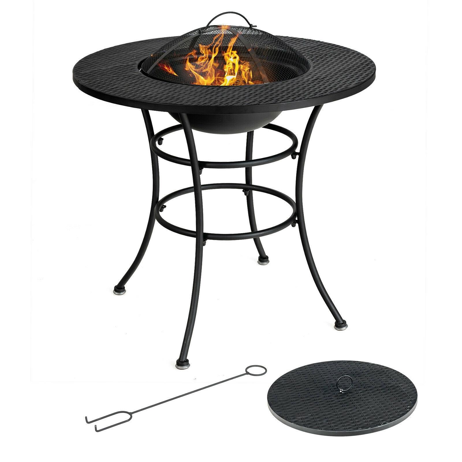 BABOOM BOM-10257-CO Fire Pits 31.5-in W Black Steel Wood-Burning Fire Pit