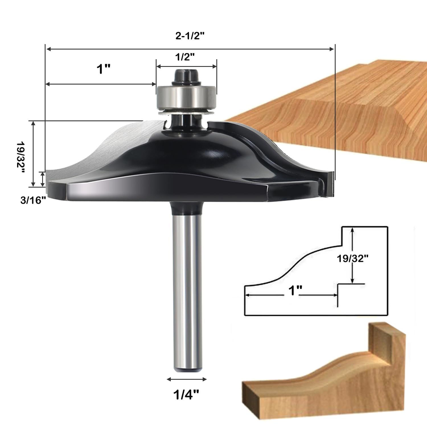 SenQWFa LDC0810Q388 Cabinetry-Joinery-Router-Bits - View #3
