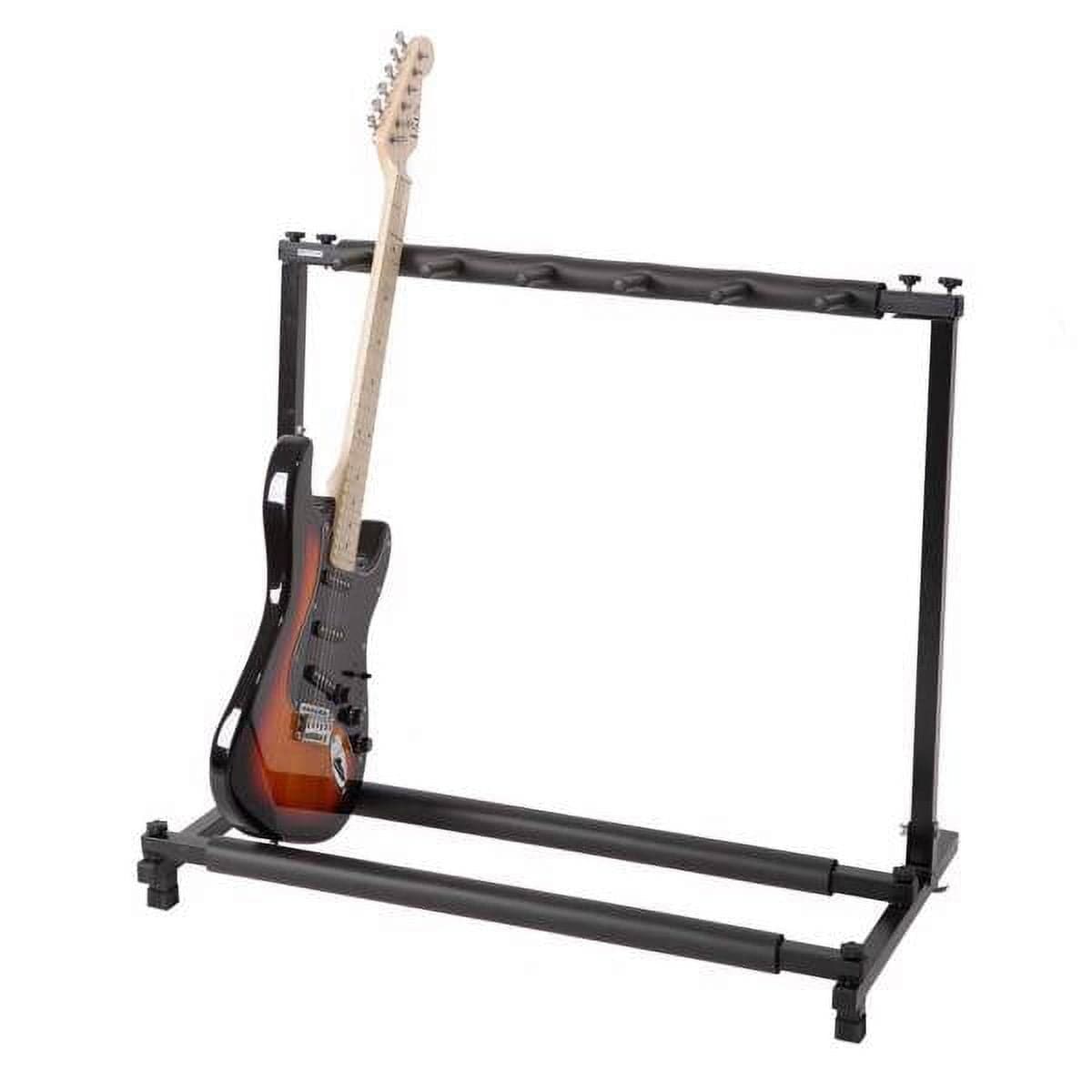 Zyerch 5Guitar Folding Stand Rack Holds 5 Guitars Sturdy Iron Construction with Neoprene Rubber Protection Portable Foldable Design