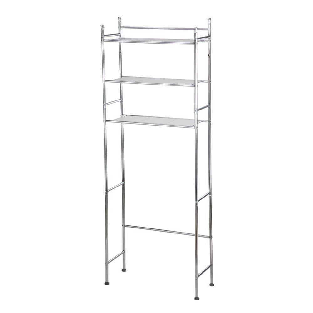 Kitstorack 3-Shelf Over-the-Toilet Steel Storage Rack with Chrome Finish for Bathroom Organization