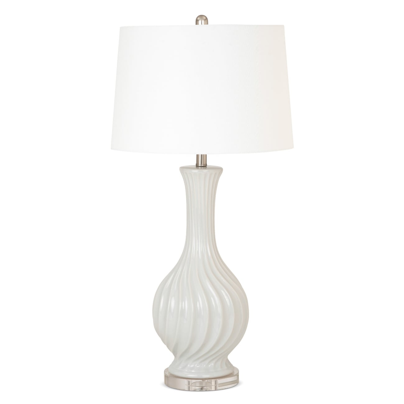 HomeRoots 33-in White 3-way Table Lamp with Linen Shade at Lowes.com