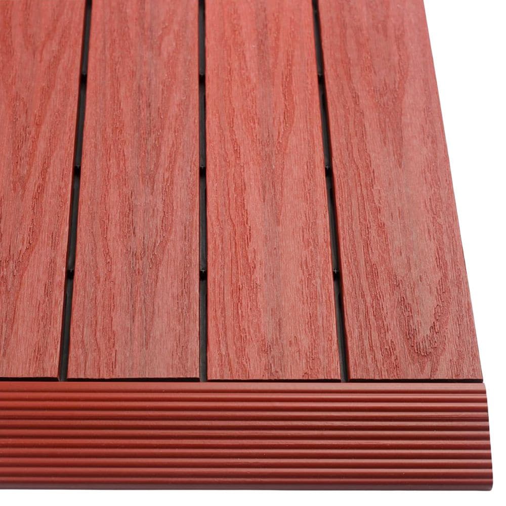 NewTechWood US-QD-SF-ZX-SR 2-in x 12-in 4 -Pack Swedish Red Prefinished Composite Deck tile transition ( 1-sq ft )