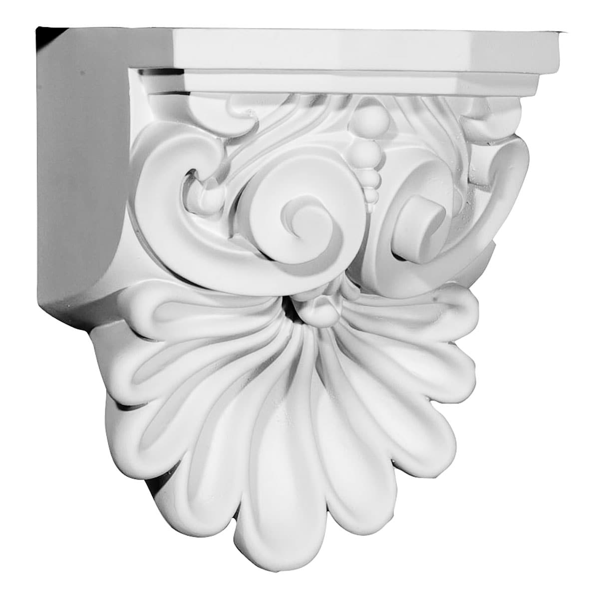 Ekena Millwork COR06X05X09QU 6.375-in x 5.625-in x 9-in Primed White Urethane Paintable Corbel