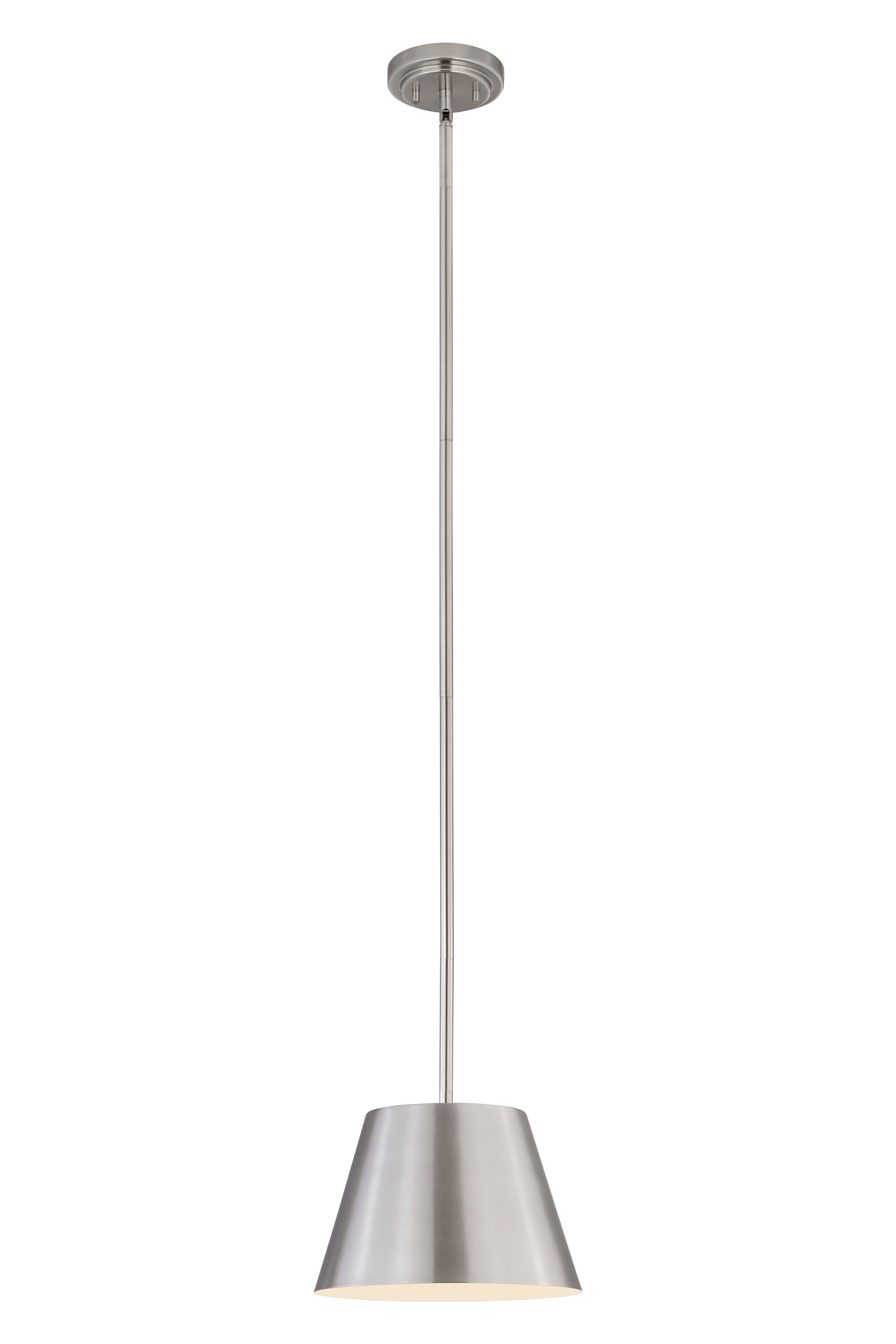 Brushed Nickel Modern Drum Pendant Light with LED