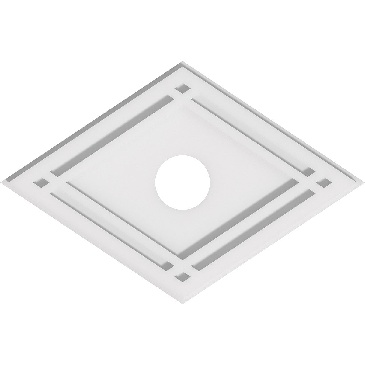 Ekena Millwork CMP20X13DD-03000 Diamond 20-in W x 13.375-in L Contemporary White PVC Whole Ceiling Medallion