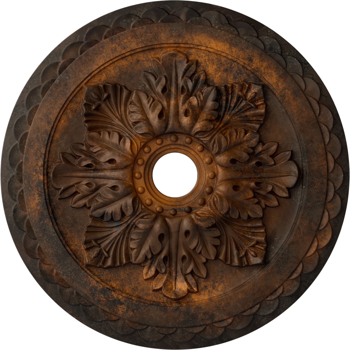 Ekena Millwork CM23BORUS Bordeaux Deluxe 23.625-in W x 23.625-in L Painted Rust Polyurethane Whole Ceiling Medallion