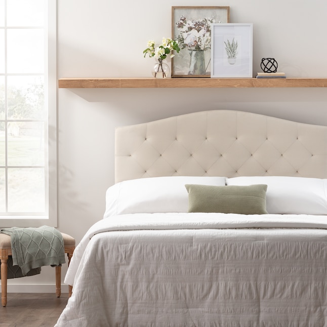 Brookside Liza Curved Headboard Cream, Arched Upholstered Headboard Queen