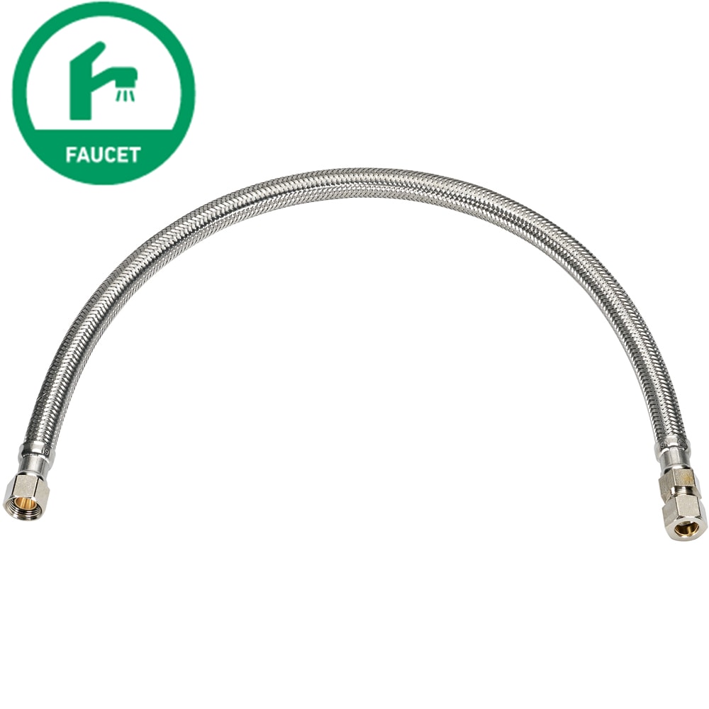 RELIABILT 3/8-in compression x 3/8-in Fip x 16-in Braided Stainless Steel  Flexible Faucet Supply Line in the Toilet & Faucet Supply Lines department  at