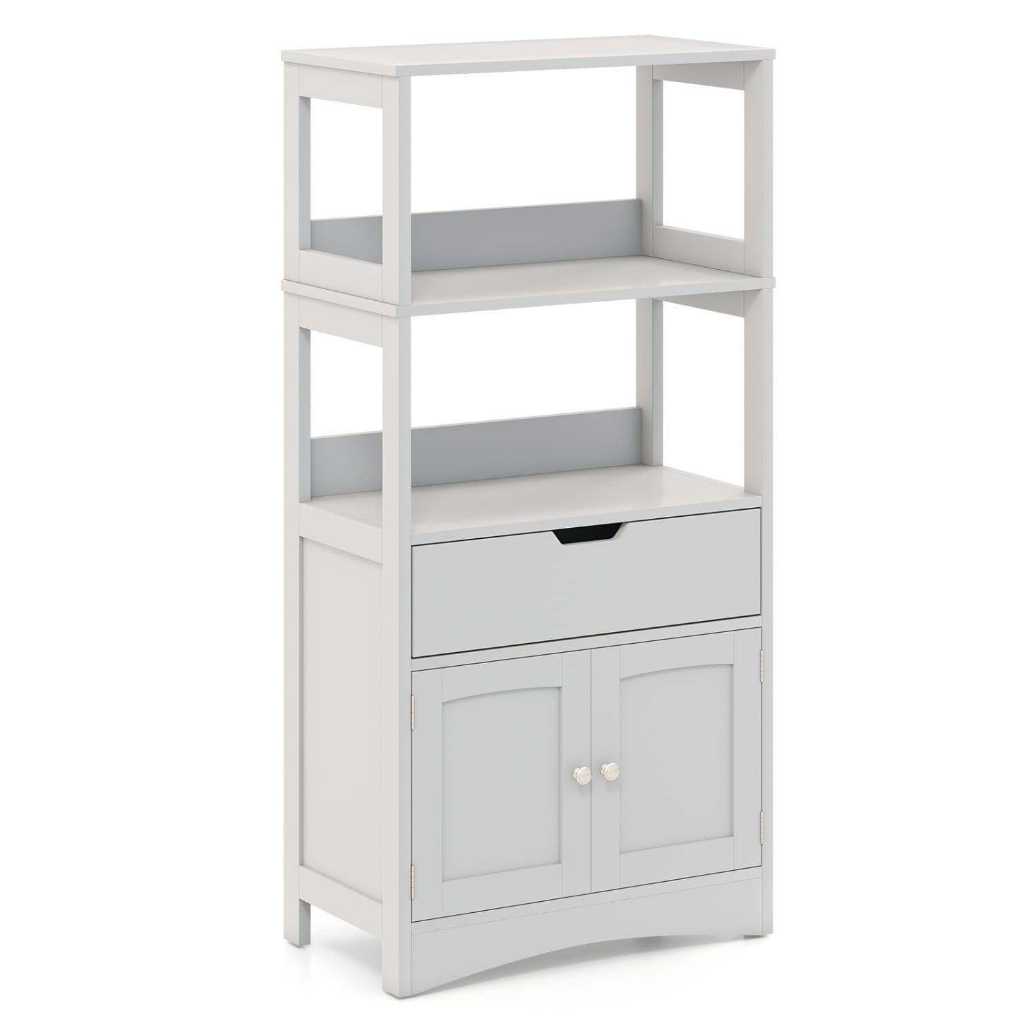 Gtnali Floor Storage Cabinet 24-in x 13-in x 48-in Gray Freestanding Linen Cabinet
