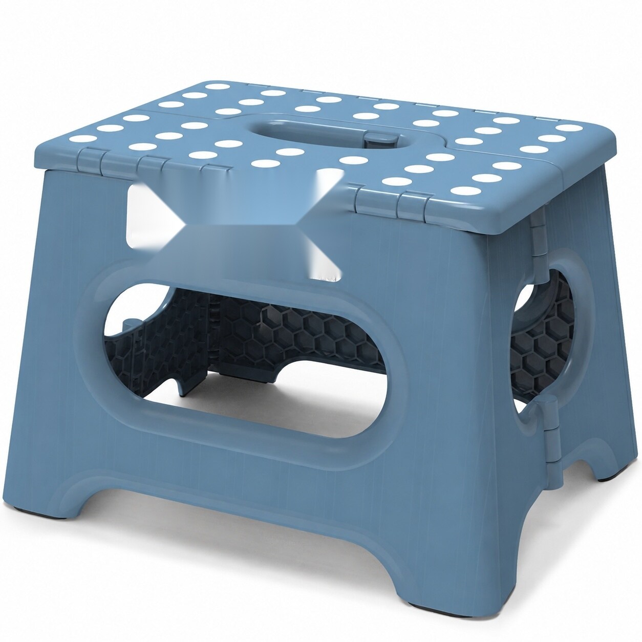 SenQWFa  Folding Step Stool Nine Inch Holds Six Hundred Pounds Non Slip Surface Carry Handle Compact Foldable Foot Stool for Kitchen Bathroom