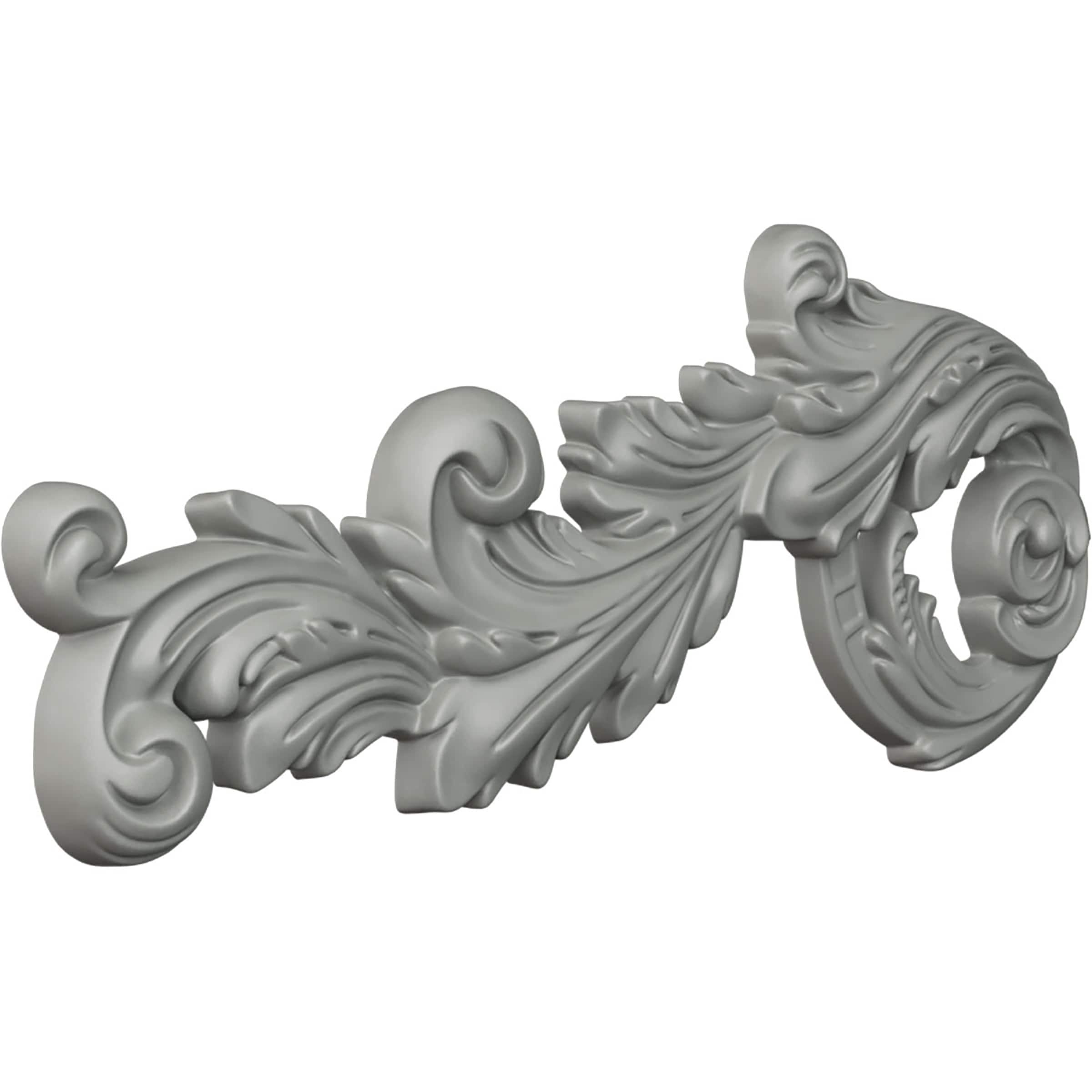 Primed Architectural Polyurethane Crown Scroll Onlay, Right