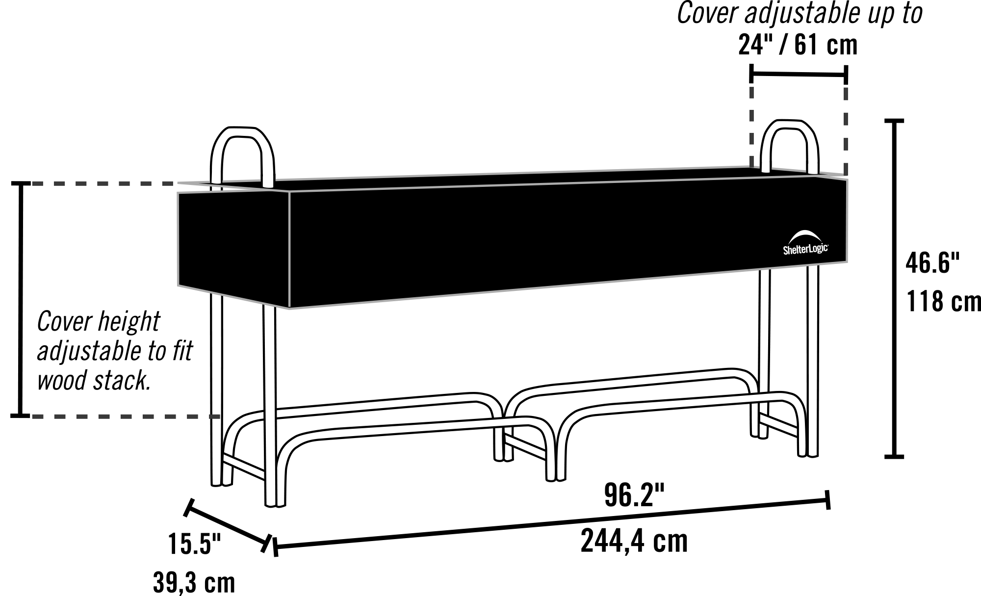 ShelterLogic 96.2'' W Metal Log Rack