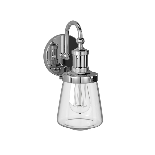 Designers Fountain Taylor 6 25 In W 1 Light Chrome Wall Sconce The Sconces Department At Com - Chrome Wall Sconces For Bathroom