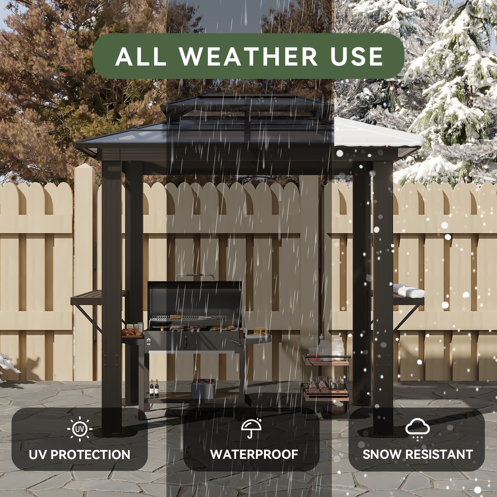 AOXUN AX-406B33 Wood-Resin-Gazebos - View #7