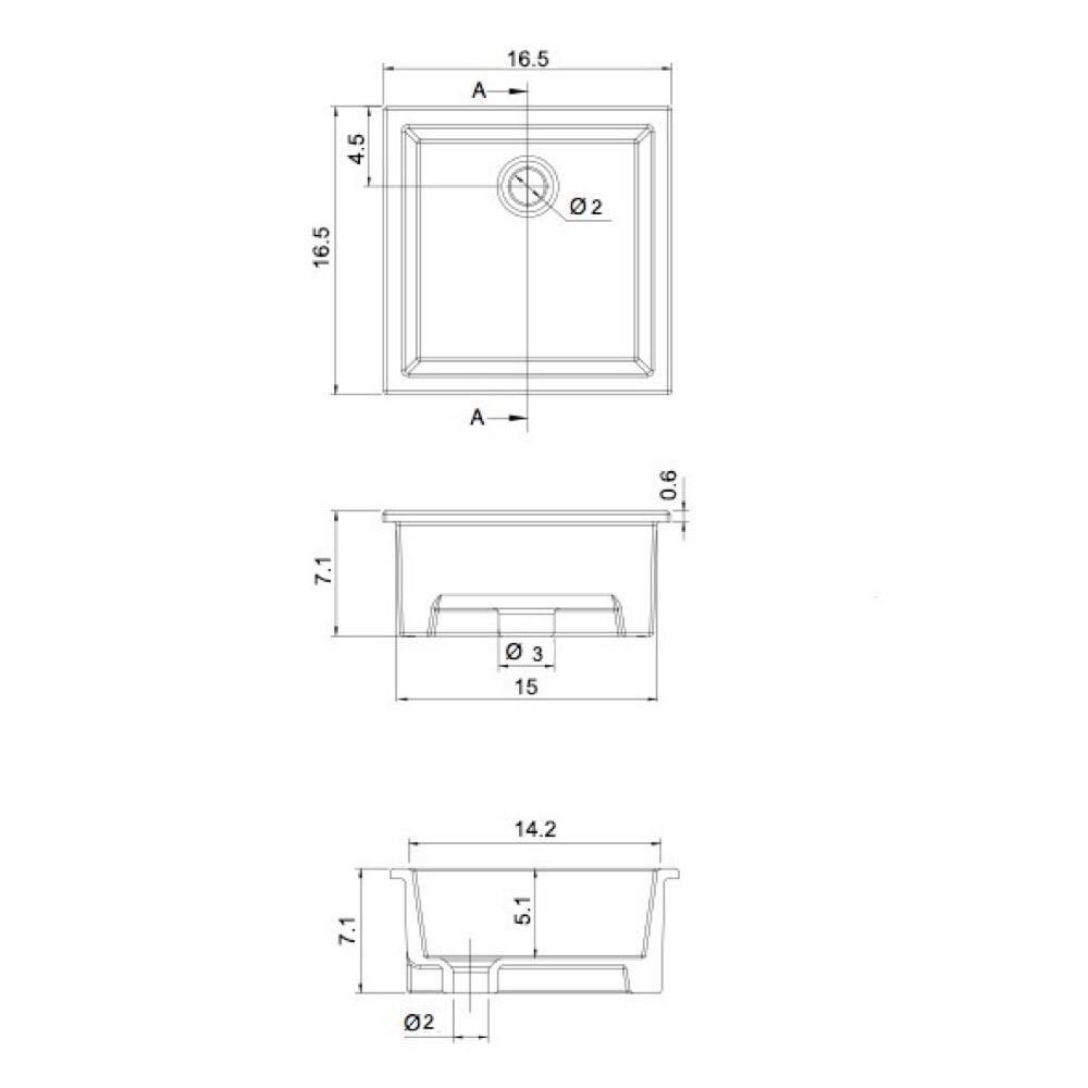 Nameeks Miky White Ceramic Undermount Square Modern Bathroom Sink (16.5 ...