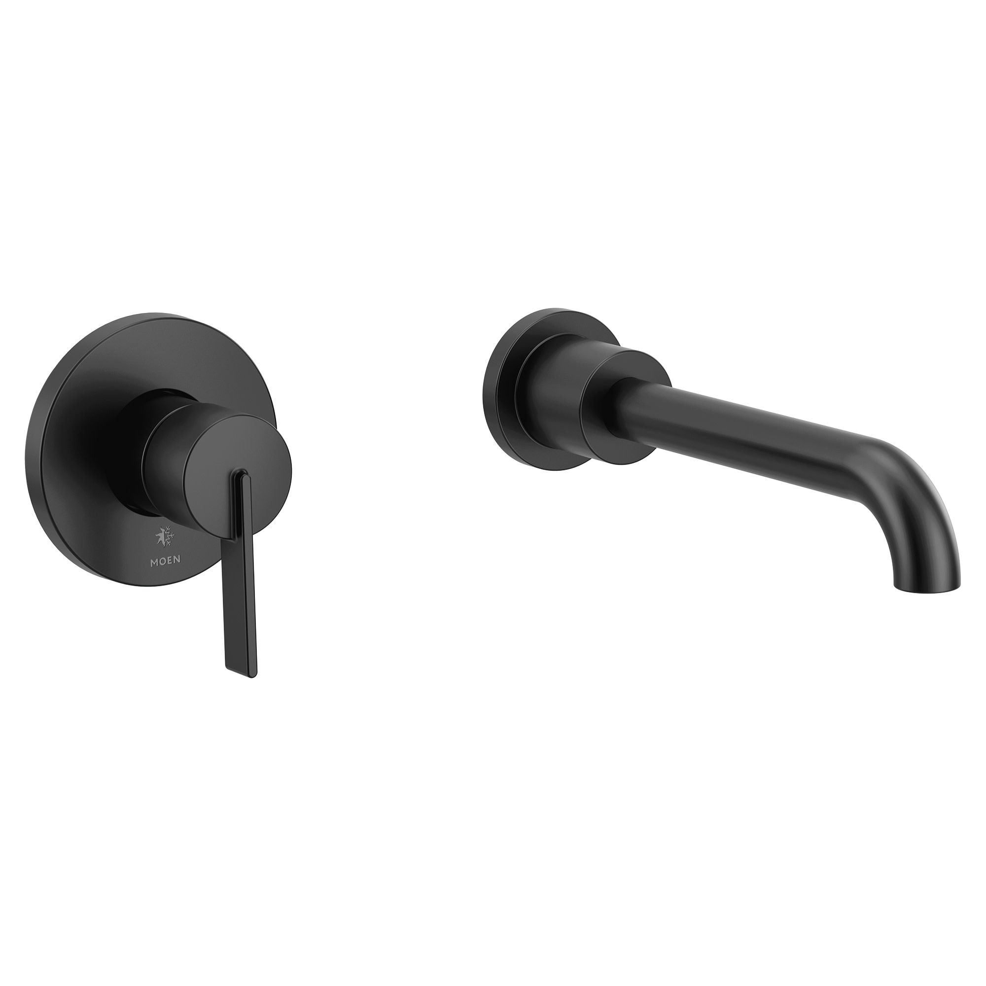 Moen WT6221BL Matte Black 1-handle Wall-mount Mid-arc Bathtub Faucet