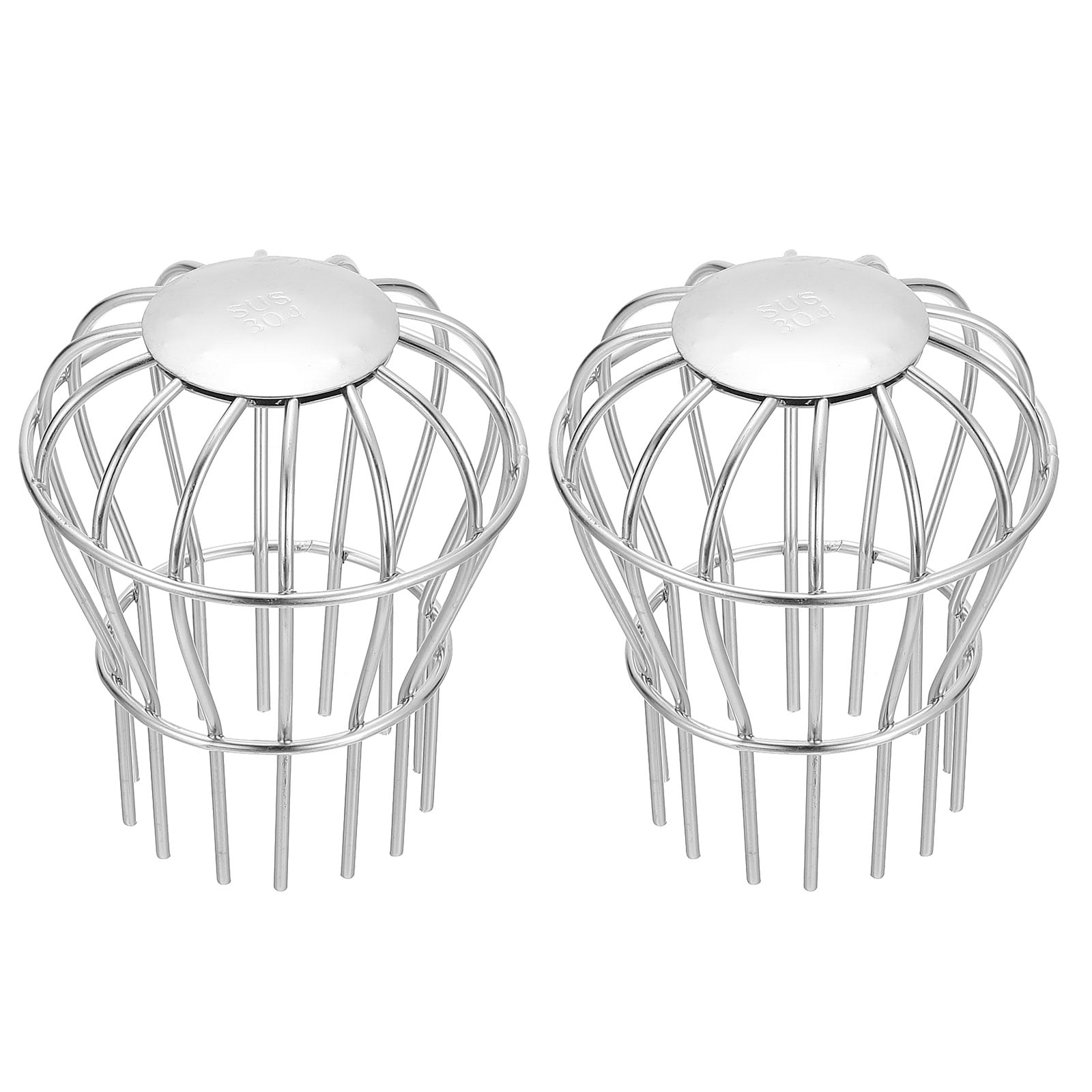 PATIKIL 2Pcs Gutter Guard 3-Inch 304 Stainless Steel Down Pipe Filter Anti-Blocking Line Cap Drain Cover Round Downspout Protector for Blockage Leaves Debris