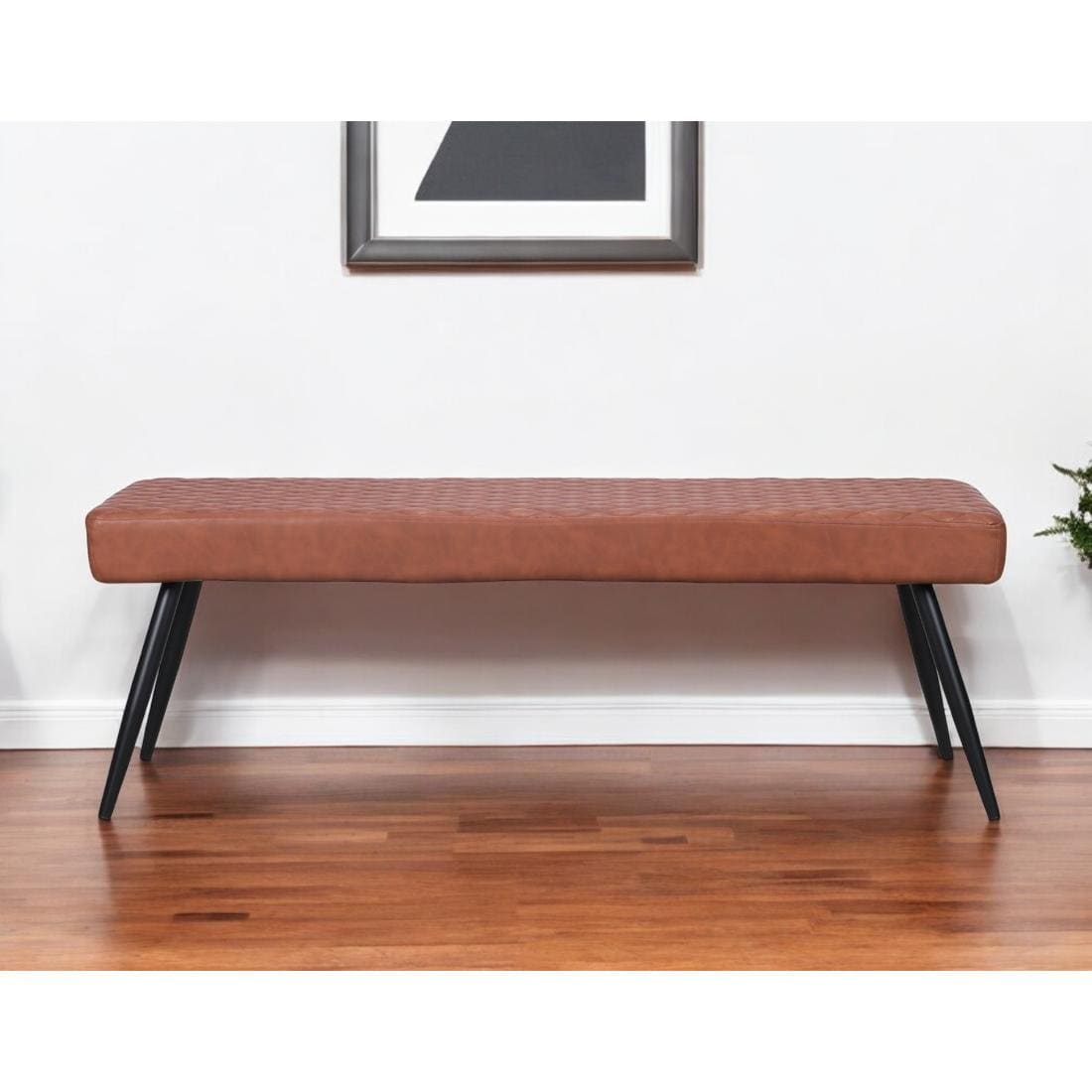 HomeRoots 4000558170 Modern Brown Accent Bench 53.54-in x 16.54-in x 18.7-in